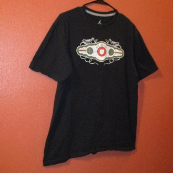 Jordan Air Woman Large Black White Red Graphic Short Sleeve Basketball Shirt - Picture 3 of 7